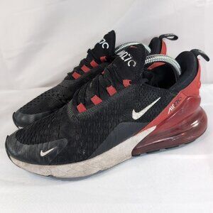 Nike Air Max 270 AH8050-022 Black Red Men's 8 Women's 10 Shoes Sneakers